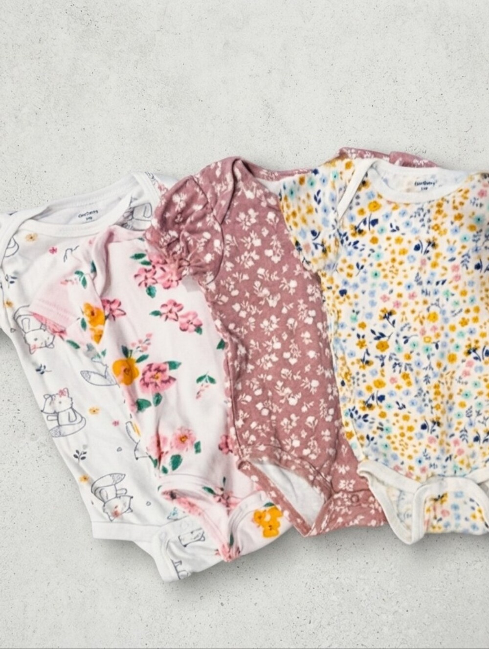 Gerber 6-9M Floral and Animal Print Baby Bodysuits - Set of 4